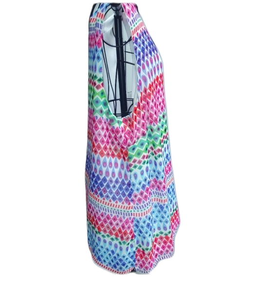 Vicky Lane Tank Top Sleeveless Pretty Striped Print Chiffon - Picture 8 of 9